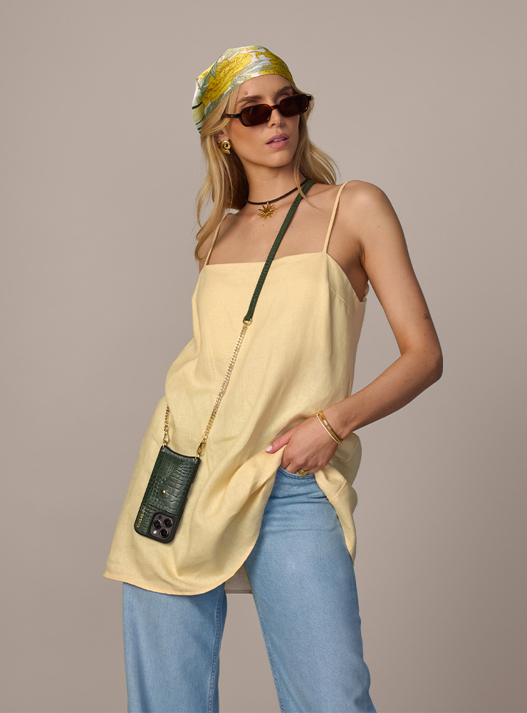 New Item / VIVIAN SIDE SLOT DARK GREEN