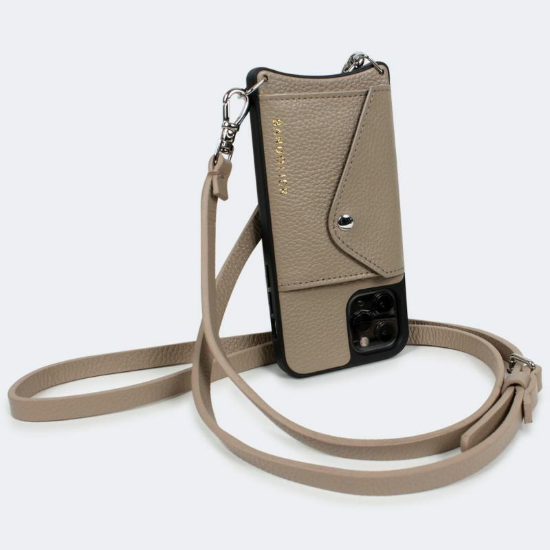 【新品／日本限定】BANDOLIER iPhone13Proケースライトトープ 日本限定】【13 Series】DONNA SIDE SLOT LIGHT TAUPE ドナ サイド
