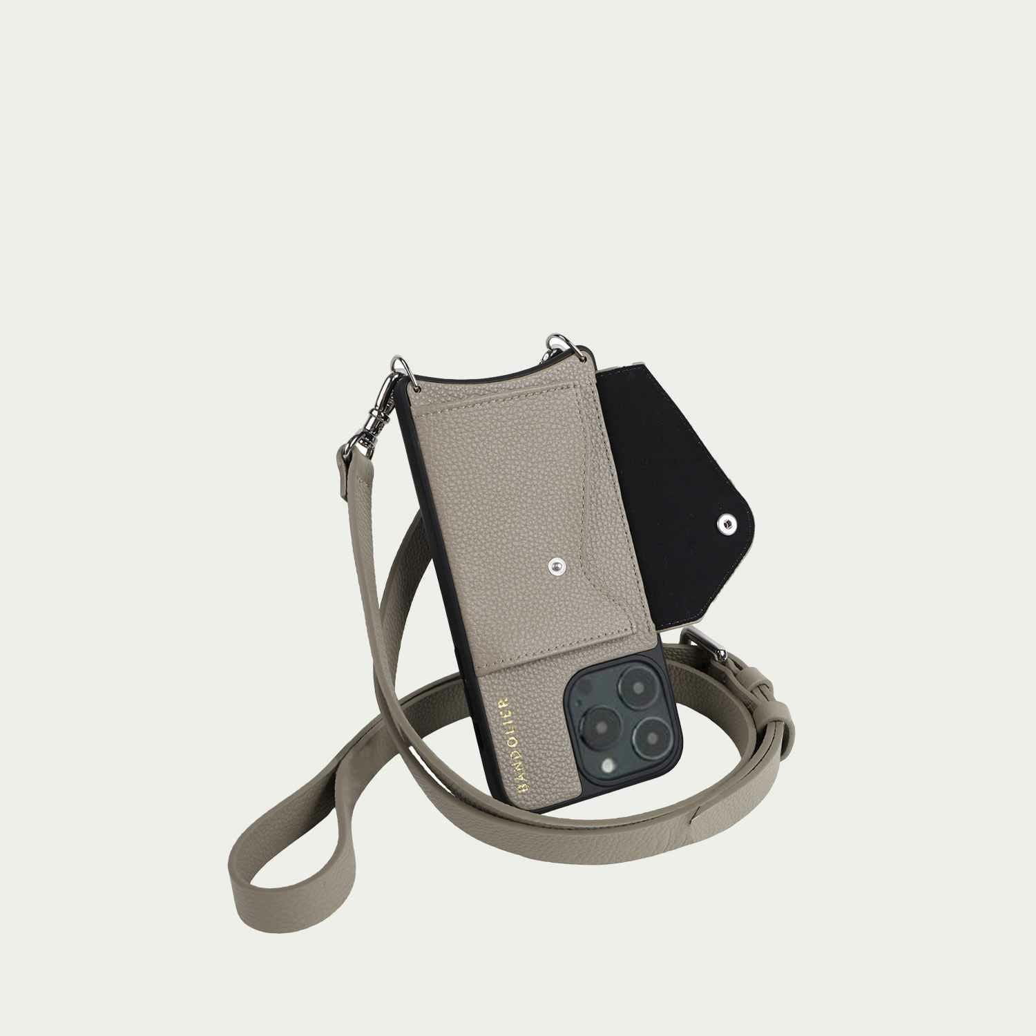 BANDOLIER HAILEY iPhone 14 ケース 14 Series】HAILEY SIDE SLOT GREIGE ヘイリーサイドスロット