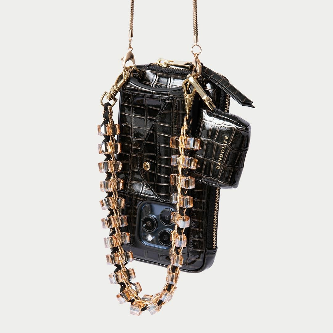 EXPANDED POUCH CROC BLACK エキスパンデッド クロックブラック ポーチ