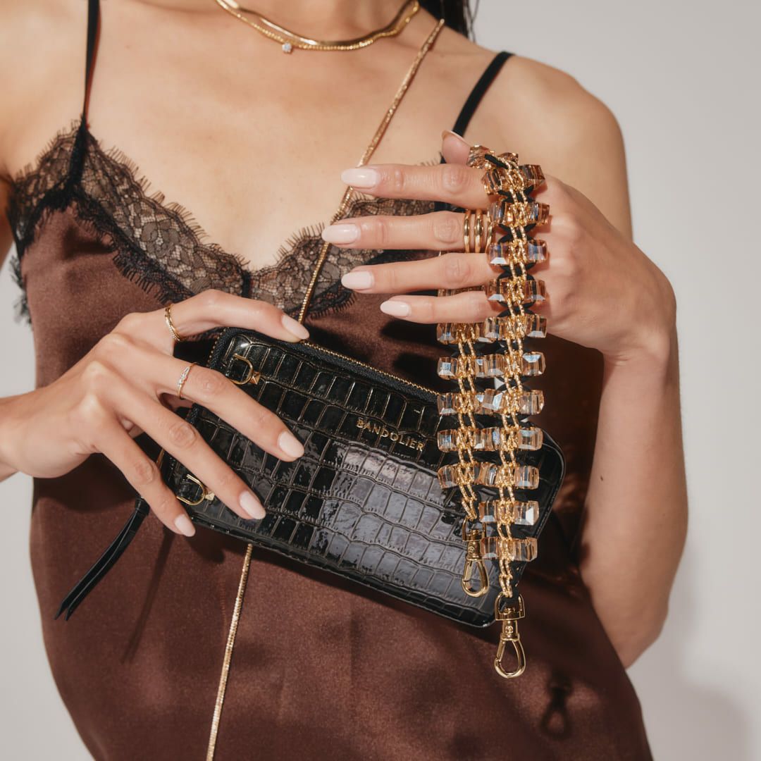 EXPANDED POUCH CROC BLACK エキスパンデッド クロックブラック ポーチ
