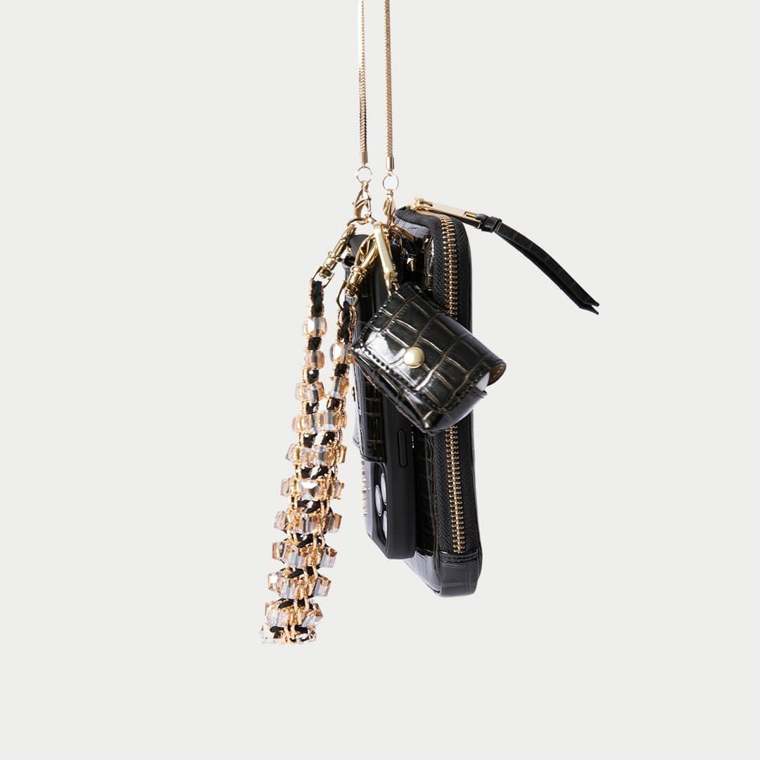 AirPods Pro POUCH CROC BLACK エアーポッズ プロ ポーチ クロック