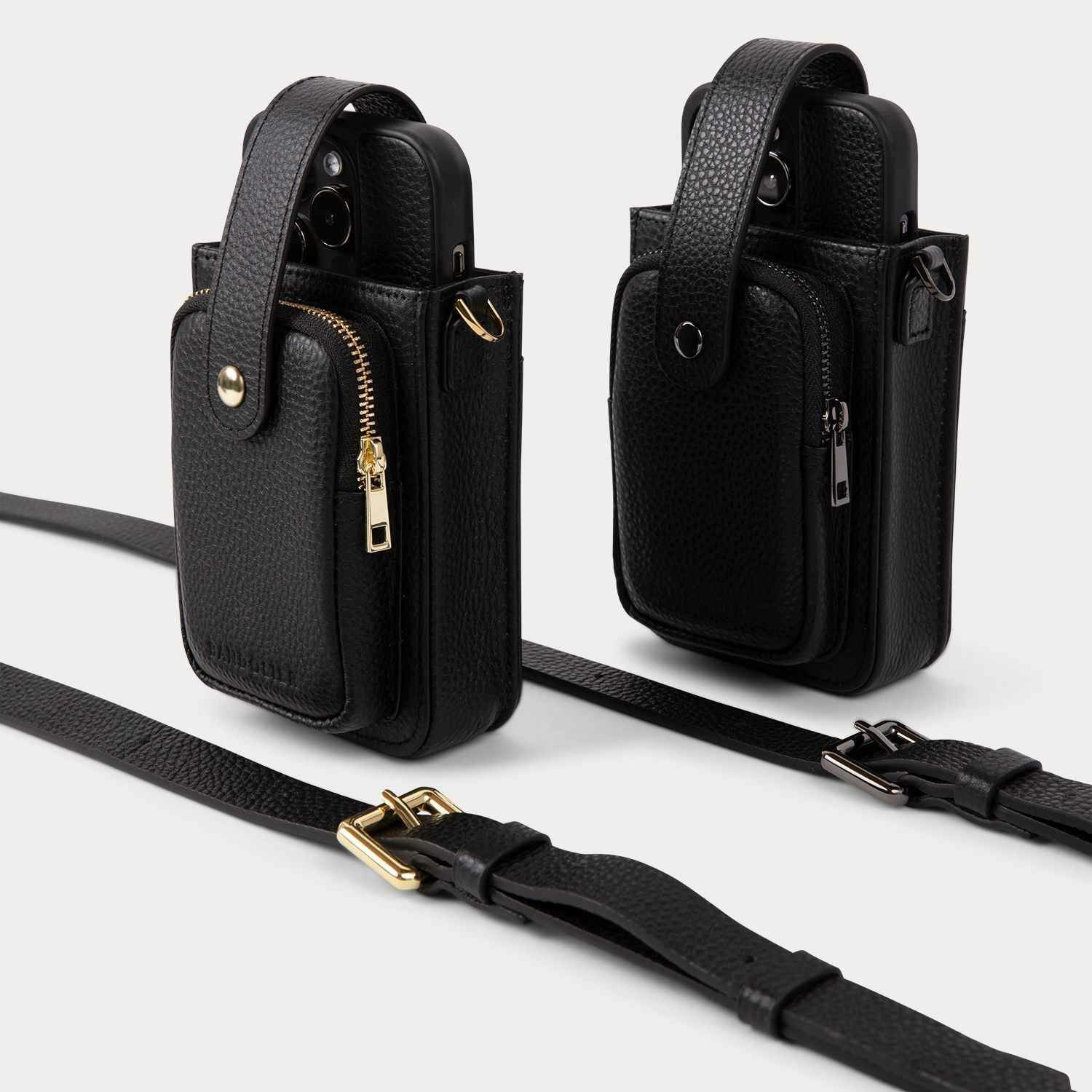 【美品✨】バンドリヤー ヘイリー フォーンポーチ ピューター レザー ブラック iPhone・Android対応】HAILEY PHONE POUCH PEWTER ヘイリー フォン