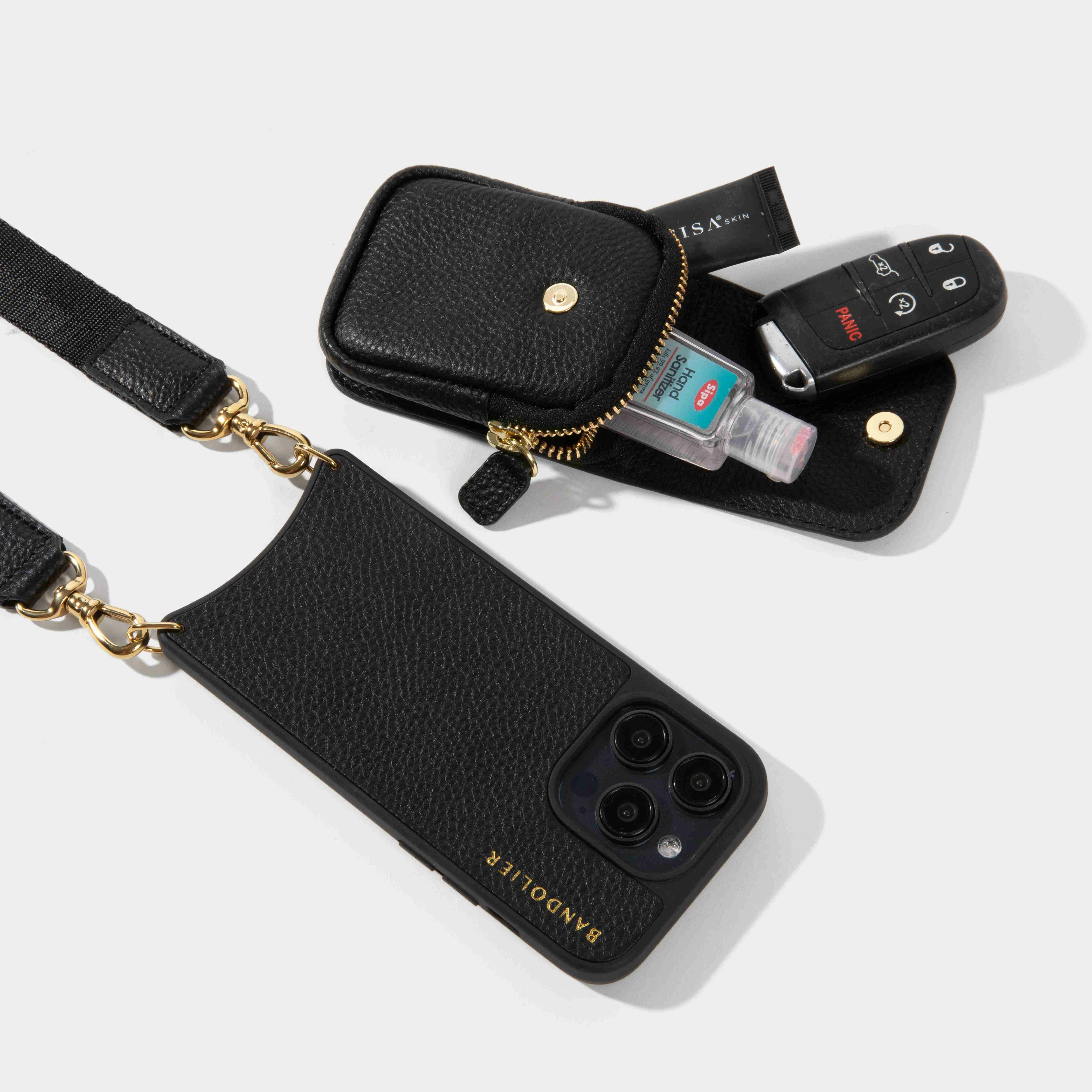 正規品バンドリヤー スマホケースストラップ iPhone15Pro ヘイリー　黒 15 Series】RIVER MAGNET BLACK GOLD ヘイリー マグネット | バンド