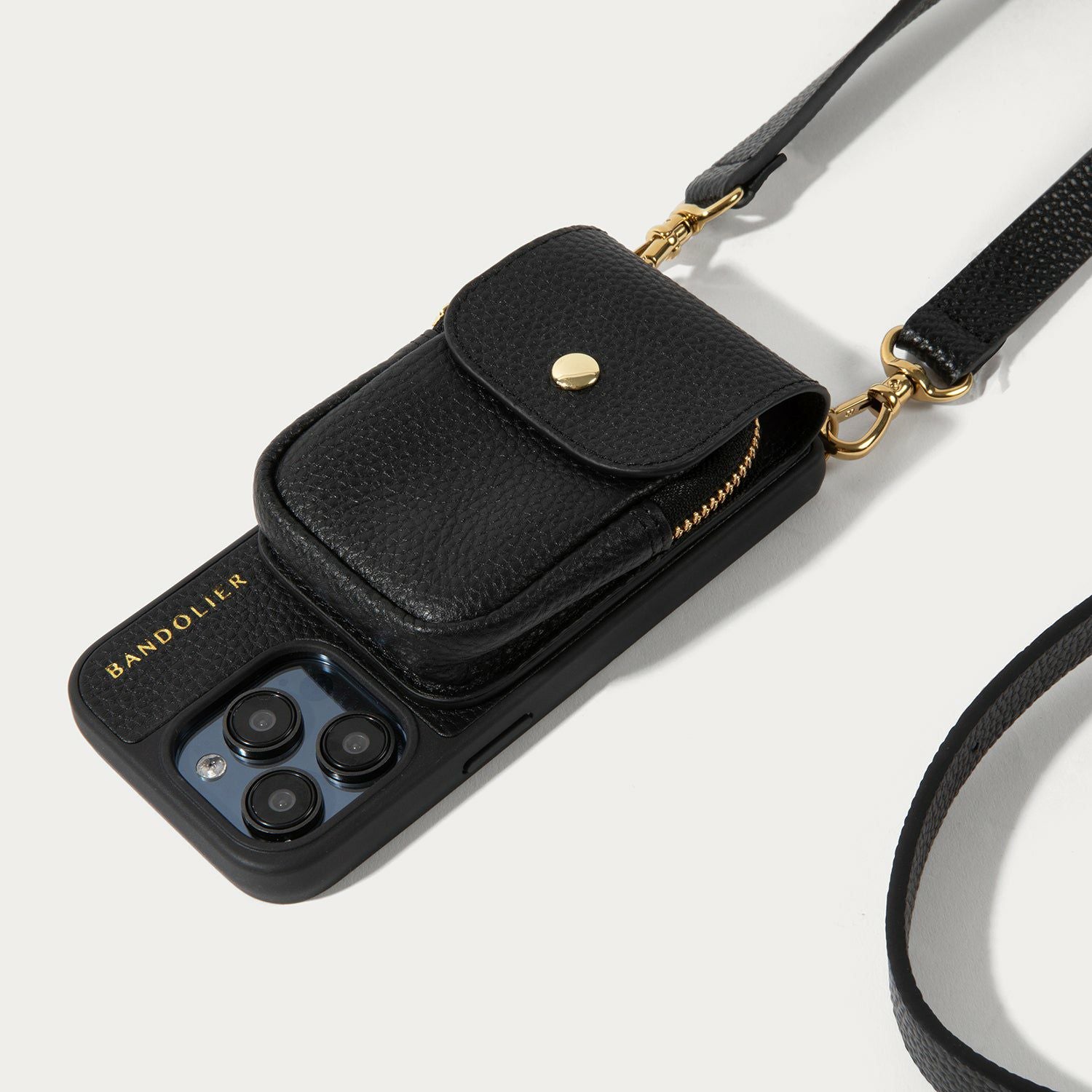 【BANDOLIER】スマホケース マグネットウォレット iPhone16 16 Series】RIVER MAGNET BLACK GOLD ヘイリー マグネット | バンド