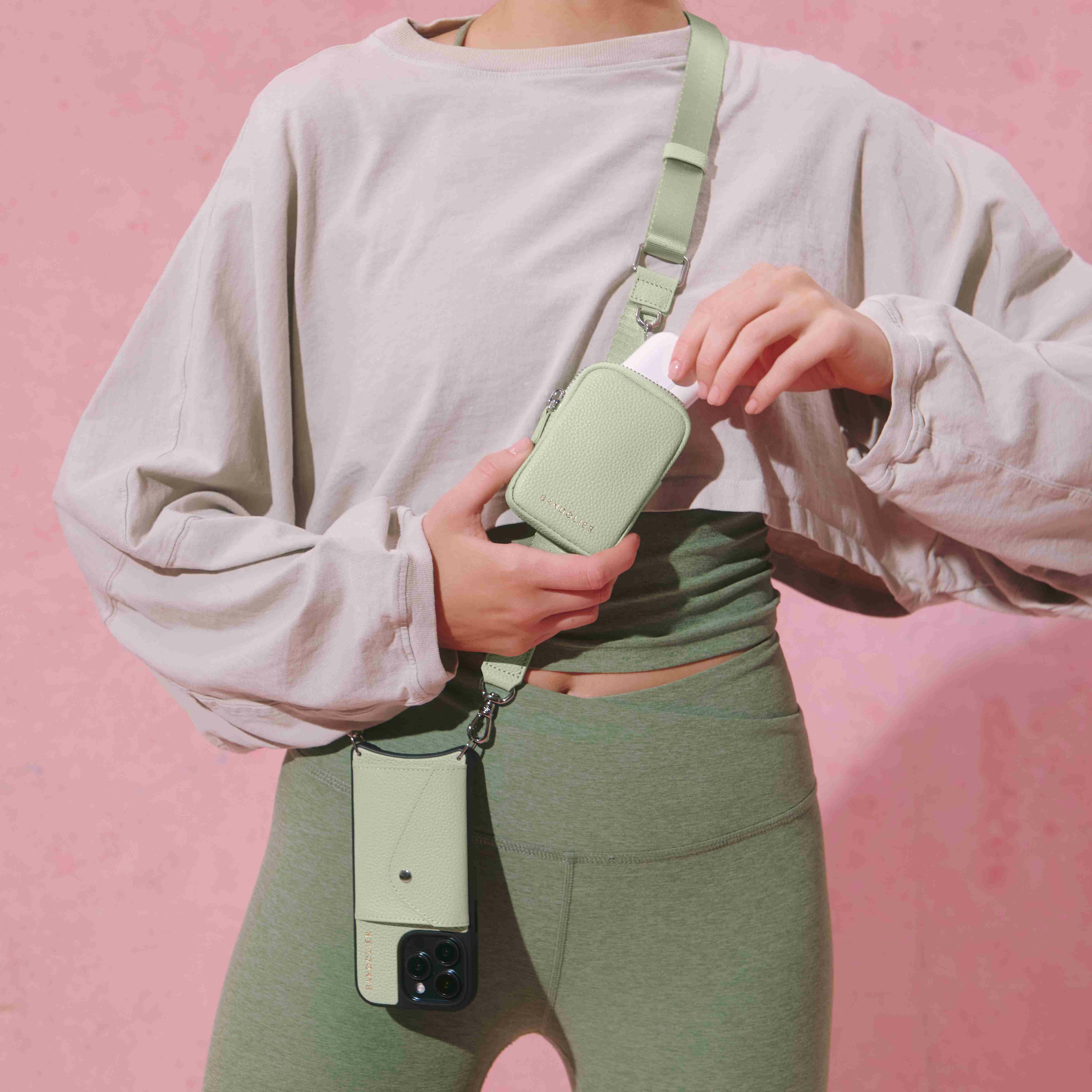 KEY ZIP POUCH PASTEL GREEN キー ジップ ポーチ パステルグリーン