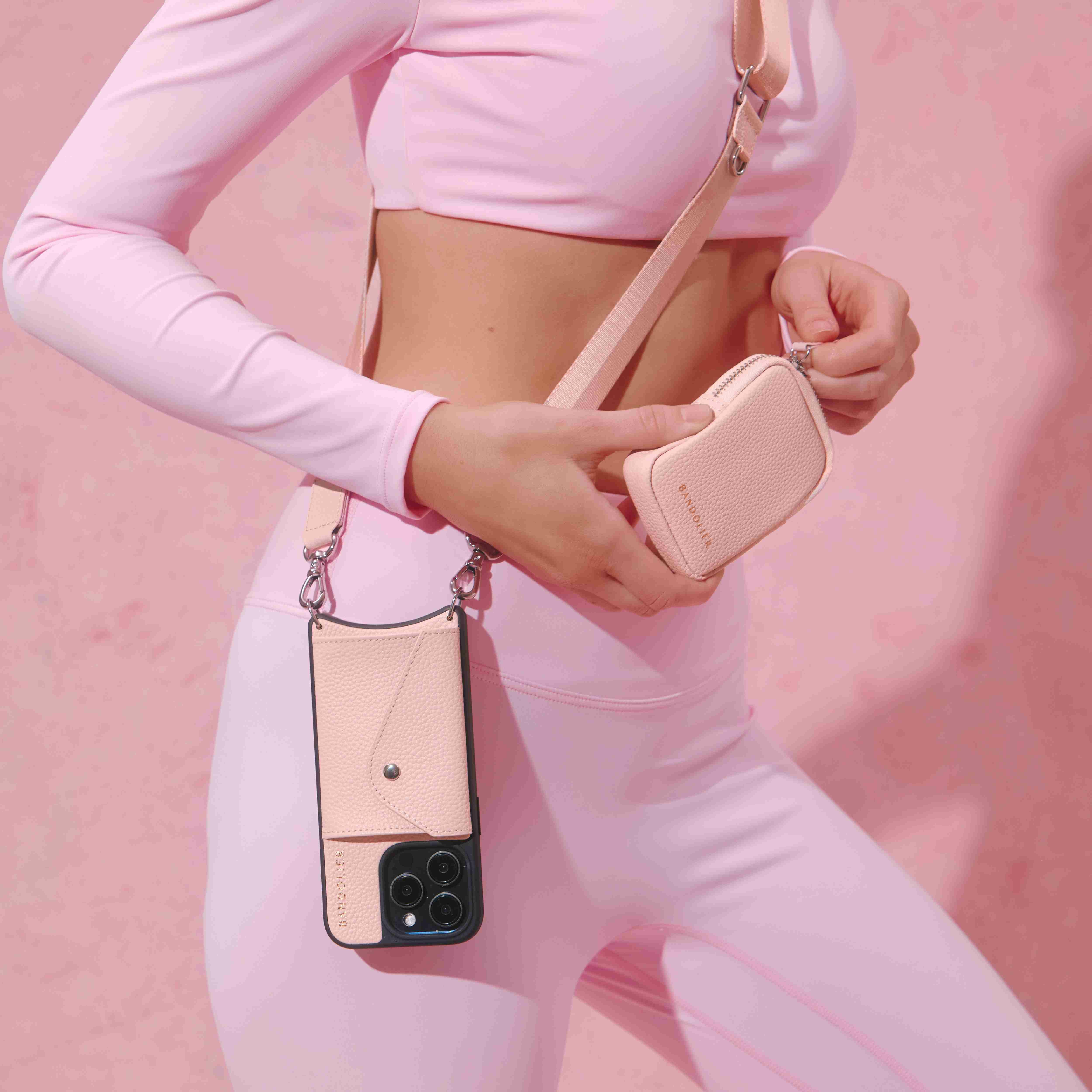 BANDORIER バンドリヤー ポーチ&ストラップ ピンク KEY ZIP POUCH PASTEL PINK キー ジップ ポーチ パステルピンク
