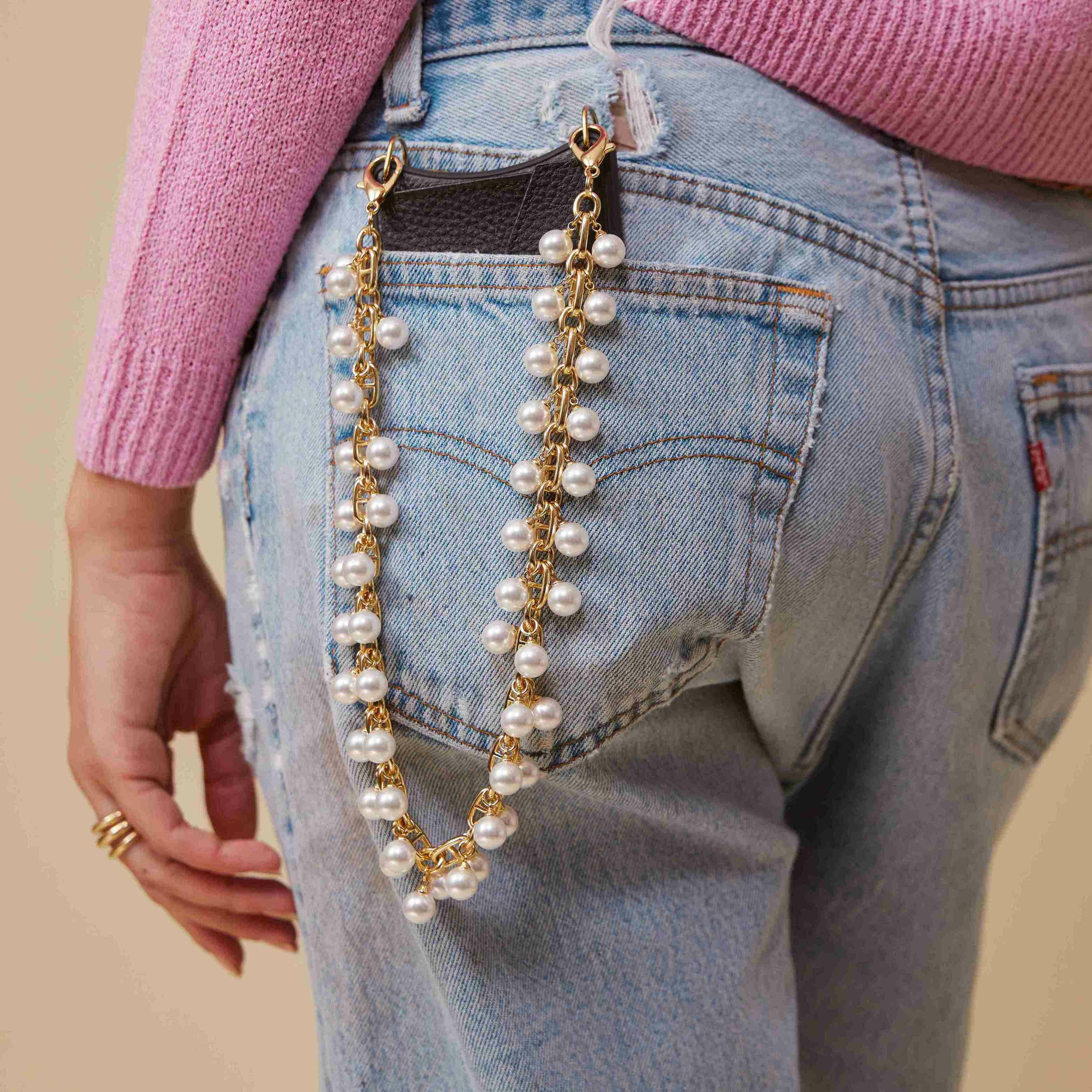 EMELIA LONG PEARL BANDOLET GOLD エミリア ロングパール バンドレット