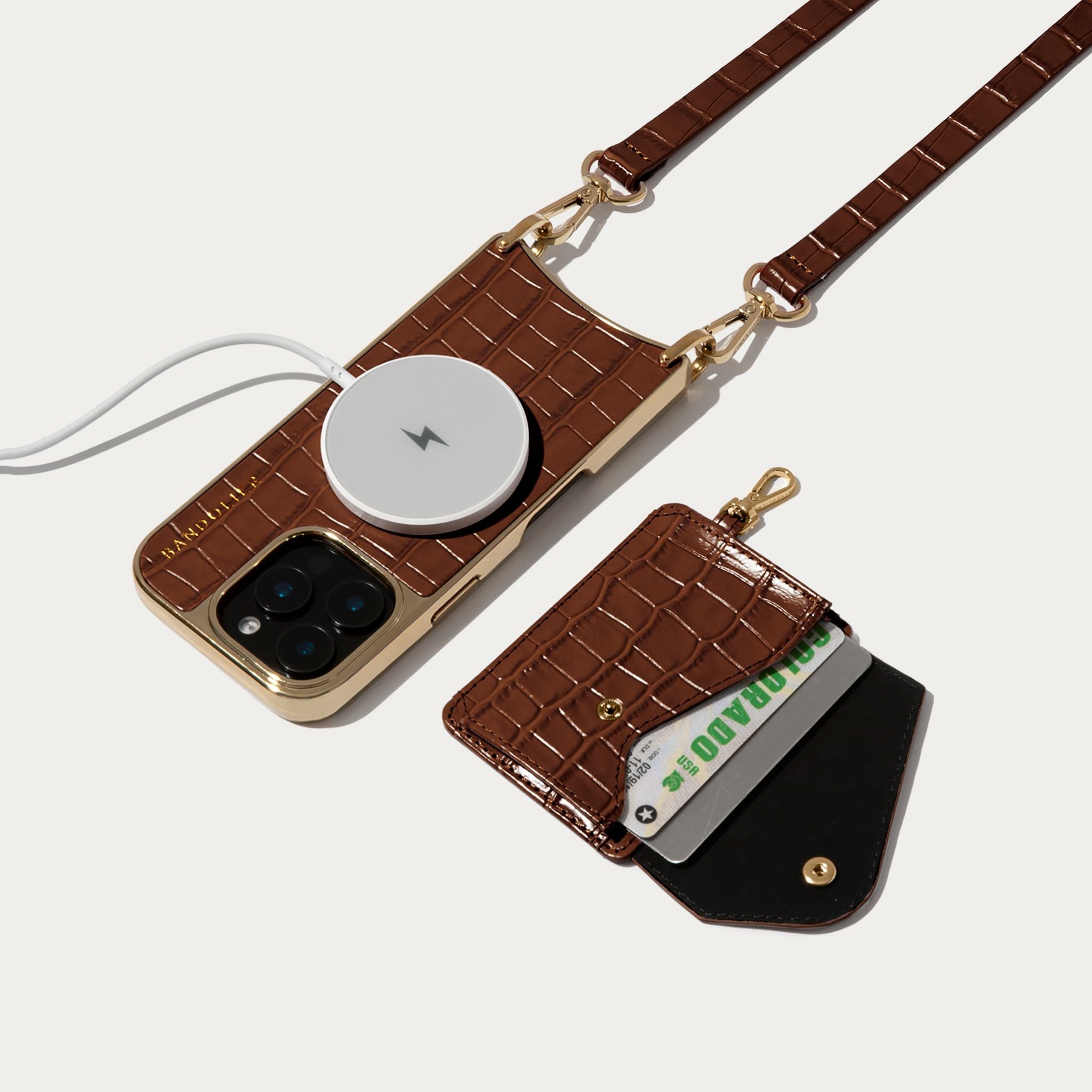 16 Series】 CASEY CHROME BROWN CROC ケイシー マグセーフ ブラウン