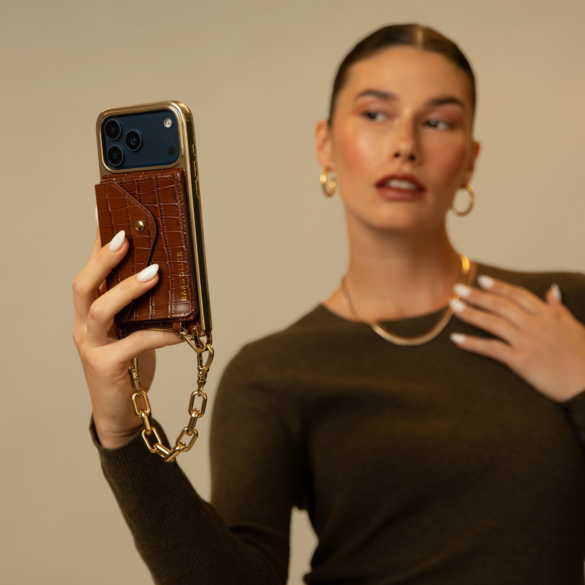 16 Series】 CASEY CHROME BROWN CROC ケイシー マグセーフ ブラウン