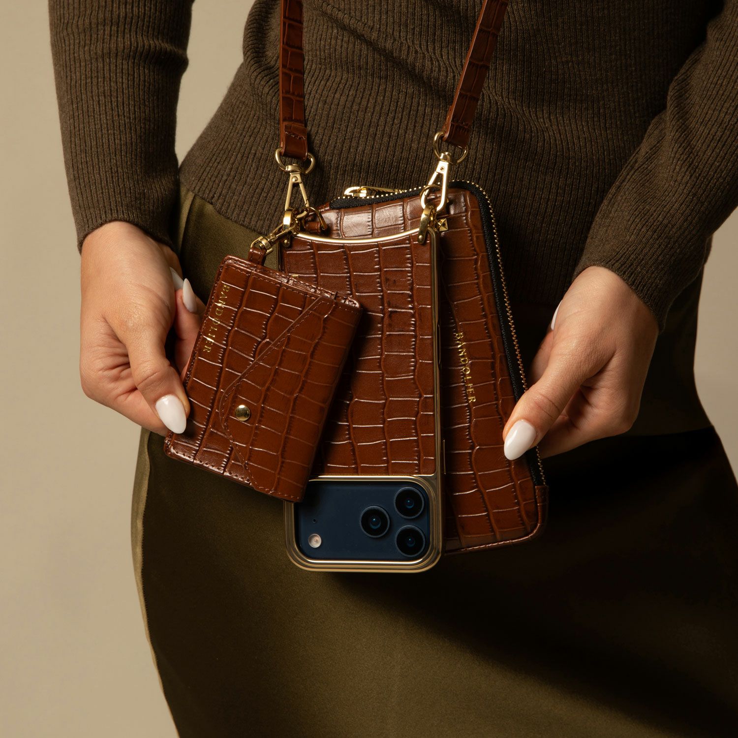 16 Series】 CASEY CHROME BROWN CROC ケイシー マグセーフ ブラウン