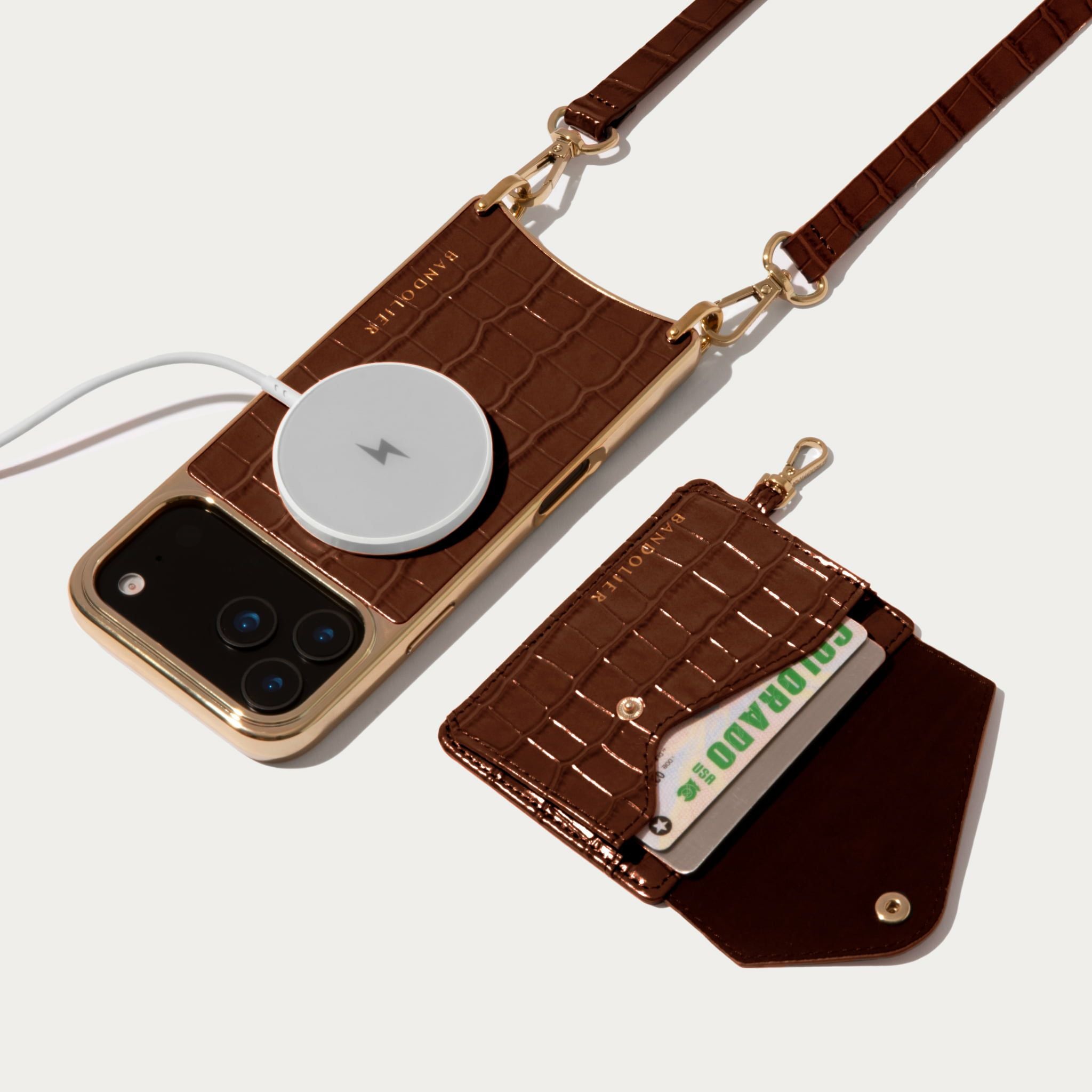 17 Series】 CASEY CHROME BROWN CROC ケイシー マグセーフ ブラウン